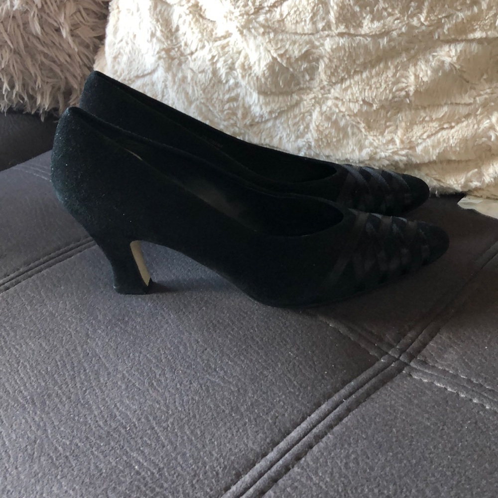 KAREN SCOTT Black Suede Heels S7AA - Picture 3 of 9